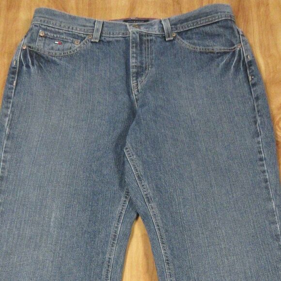 TOMMY HILFIGER‎ High-Rise Straight Leg Denim Jeans Womens Sz 10 LONG Cotton TALL - Picture 3 of 16